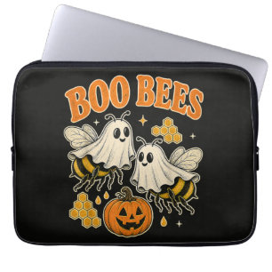 Boo Bees Funny Ghost Bee Pun Cute Halloween Laptop Sleeve