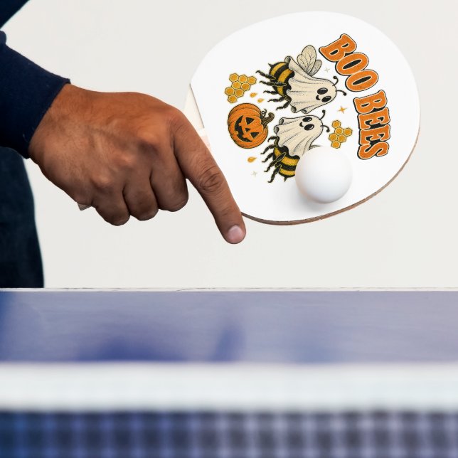 Boo Bees Funny Ghost Bee Pun Cute Halloween Ping Pong Paddle (Insitu)