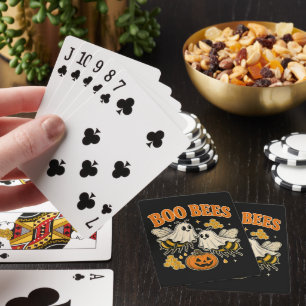 Boo Bees Funny Ghost Bee Pun Cute Halloween Playing Cards