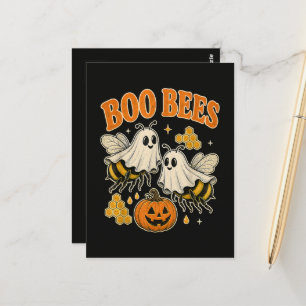 Boo Bees Funny Ghost Bee Pun Cute Halloween Postcard
