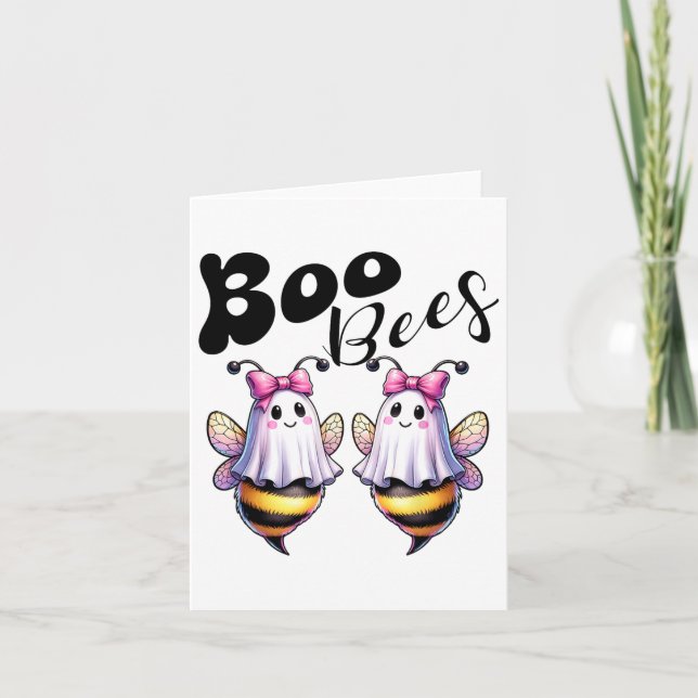 Boo Bees Ghost Bee Halloween Costume Women Funny  Card (Front)
