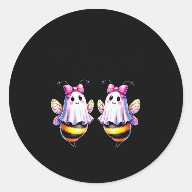Boo Bees Ghost Bee Halloween Costume Women Funny  Classic Round Sticker (Front)