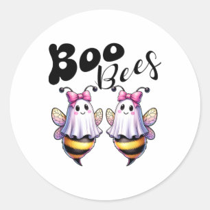 Boo Bees Ghost Bee Halloween Costume Women Funny Classic Round Sticker