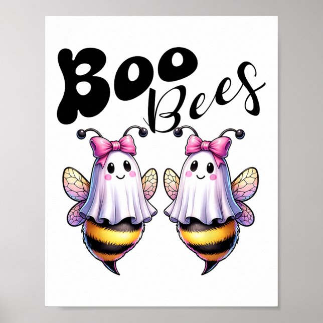 Boo Bees Ghost Bee Halloween Costume Women Funny  Poster (Front)
