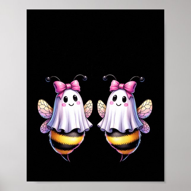 Boo Bees Ghost Bee Halloween Costume Women Funny  Poster (Front)