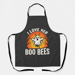 Boo Bees Halloween Ghost Bee Funny Design_1 Apron