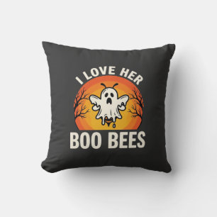 Boo Bees Halloween Ghost Bee Funny Design_1 Cushion
