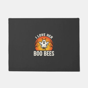 Boo Bees Halloween Ghost Bee Funny Design_1 Doormat