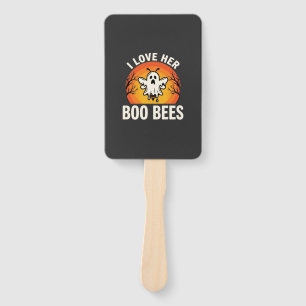Boo Bees Halloween Ghost Bee Funny Design_1 Hand Fan