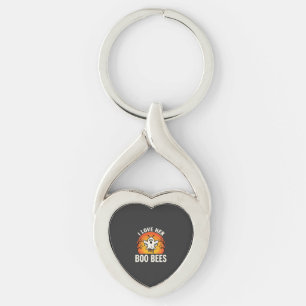 Boo Bees Halloween Ghost Bee Funny Design_1 Key Ring