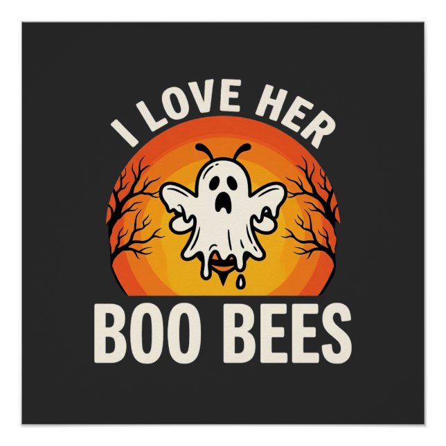 Boo Bees Halloween Ghost Bee Funny Design_1 Poster (Front)