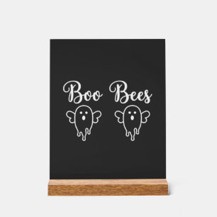 Boo Bees Halloween Ghost Design Acrylic Sign