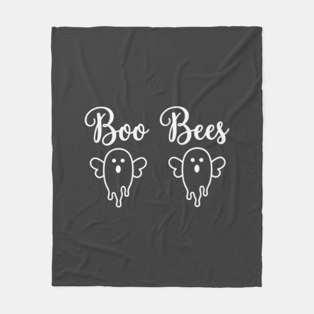 Boo Bees Halloween Ghost Design Fleece Blanket (Front)