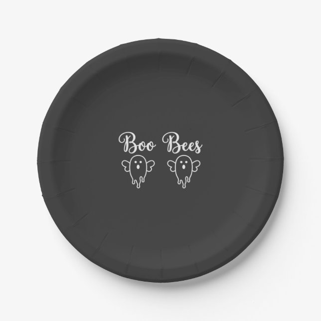 Boo Bees Halloween Ghost Design Paper Plate (Front)