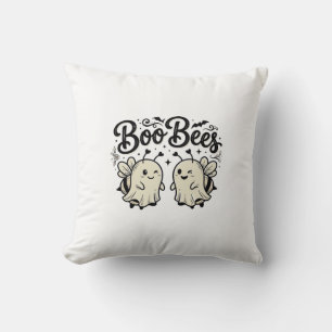 Boo Bees Vintage Halloween Ghost Bee Design_1 Cushion