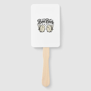 Boo Bees Vintage Halloween Ghost Bee Design_1 Hand Fan