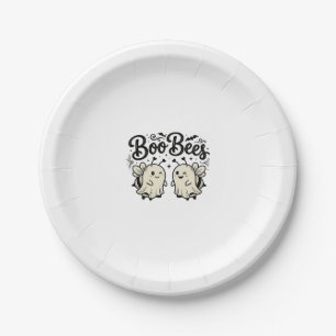 Boo Bees Vintage Halloween Ghost Bee Design_1 Paper Plate