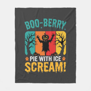 Boo-Berry Pie Halloween Ice Scream Design Fleece Blanket