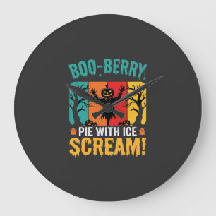 Boo-Berry Pie Halloween Ice Scream Design Large Clock