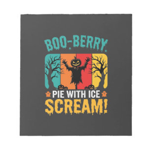 Boo-Berry Pie Halloween Ice Scream Design Notepad
