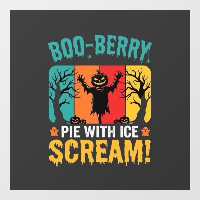 Boo-Berry Pie Halloween Ice Scream Design Window Cling (Sheet)