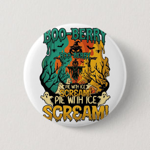 Boo Berry Pie Ice Scream Pumpkin Scarecrow Hallowe 6 Cm Round Badge