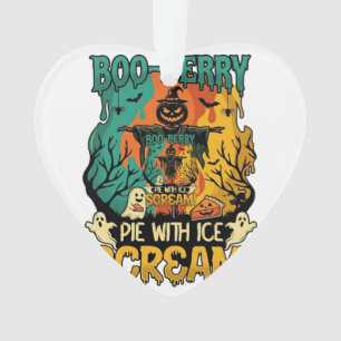 Boo Berry Pie Ice Scream Pumpkin Scarecrow Hallowe Ornament
