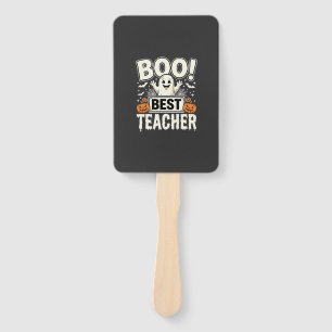 Boo Best Teacher Halloween Ghost Design_1 Hand Fan
