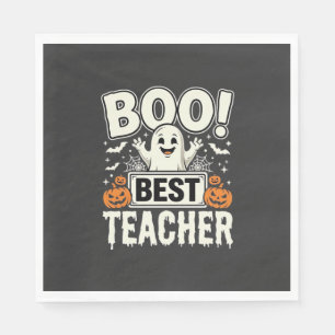 Boo Best Teacher Halloween Ghost Design_1 Napkin
