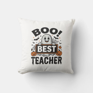 Boo Best Teacher Vintage Halloween Teacher Design_ Cushion