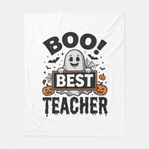 Boo Best Teacher Vintage Halloween Teacher Design_ Fleece Blanket