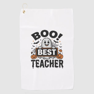 Boo Best Teacher Vintage Halloween Teacher Design_ Golf Towel