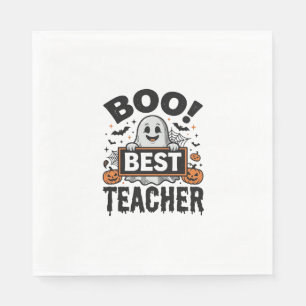 Boo Best Teacher Vintage Halloween Teacher Design_ Napkin