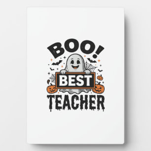 Boo Best Teacher Vintage Halloween Teacher Design_ Plaque