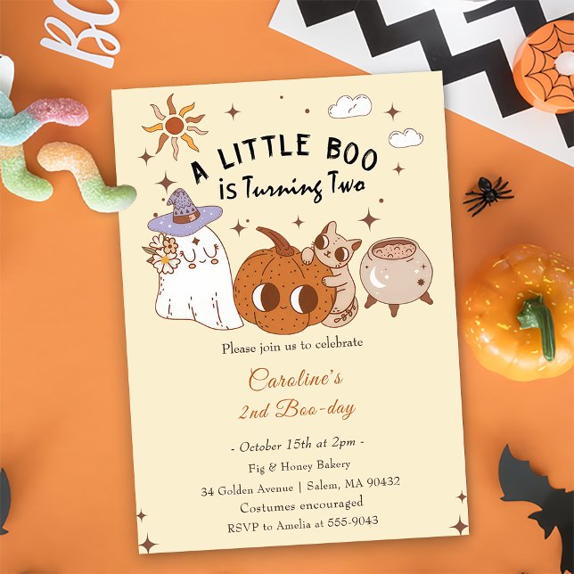Boo Birthday A Little Boo Is Turning Two Invitation (Creator Uploaded)