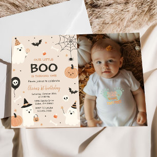 Boo Birthday Our Little Boo Is Turning One Photo Invitation