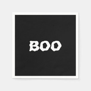 Boo black and white spooky Halloween paper Napkin