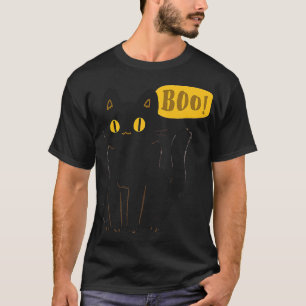 Boo Black Cat Halloween Funny Cat Lovers Gifts Men T-Shirt
