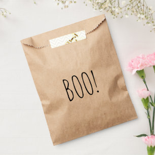 Boo black simple typography funny cute Halloween Favour Bags