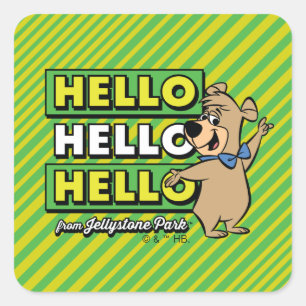 Boo-Boo Bear Hello Hello Hello From Jellystone Square Sticker