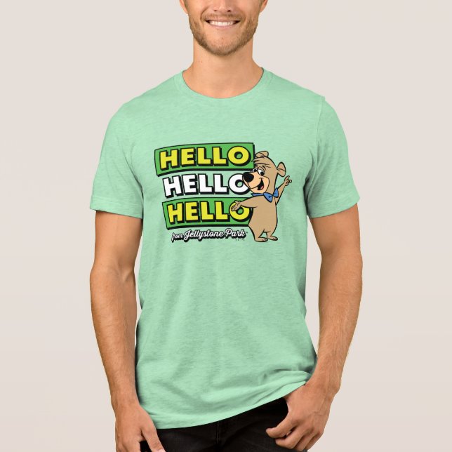 Boo-Boo Bear Hello Hello Hello From Jellystone Tri-Blend Shirt (Front)