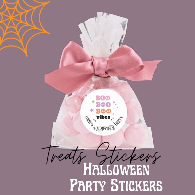 BOO BOO BOO Vibes Halloween Custom Classic Round Sticker (Creator Uploaded)