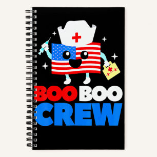 Boo Boo Crew American Flag 4th Of July USA Nurse Notebook