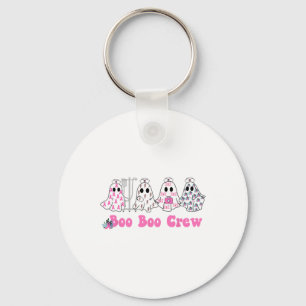 Boo Boo Crew Breast Cancer Ghost Nurse Halloween Key Ring