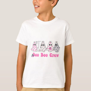 Boo Boo Crew Breast Cancer Ghost Nurse Halloween T-Shirt