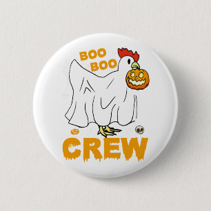 Boo boo crew chicken funny halloween 6 cm round badge