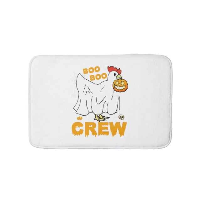 Boo boo crew chicken funny halloween bath mat (Front)