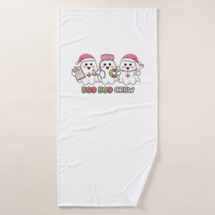 Boo Boo Crew Christmas, Ghost Nurse Oversized T-Sh Bath Towel