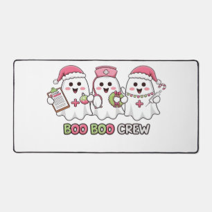 Boo Boo Crew Christmas, Ghost Nurse Oversized T-Sh Desk Mat