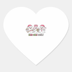 Boo Boo Crew Christmas, Ghost Nurse Oversized T-Sh Heart Sticker